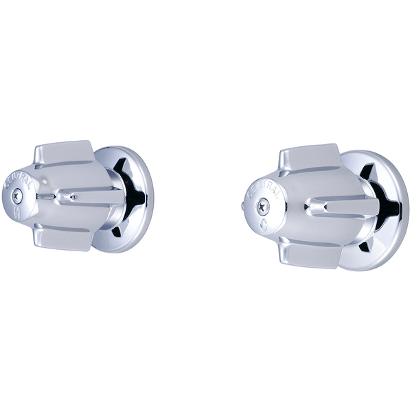 Central Brass Two Handle Valve Set, IPS, Wallmount, Polished Chrome 80905